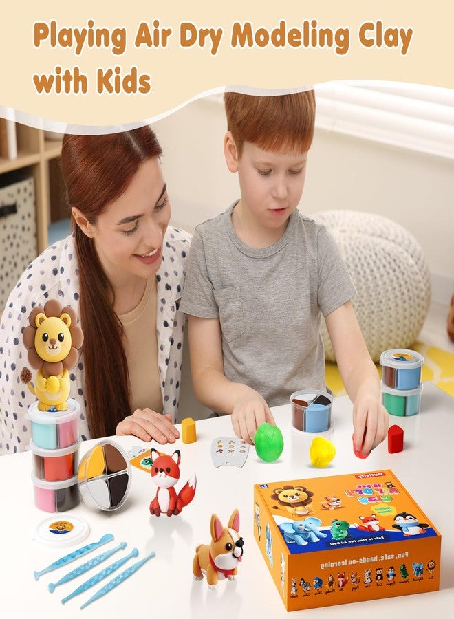 Outivity Air Dry Modeling Clay for Kids, 12 Animal Crafts Model Magic, Clay Kits with Sculpting Tools & Tutorials, Safe & Non-Stick DIY Art Crafts, Toys Gift for Ages 3-12 Boys & Girls - Image 3